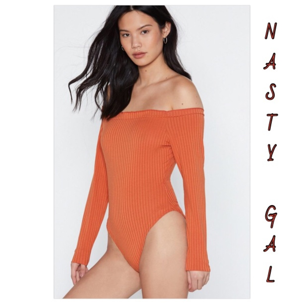 🌈NASTY GAL Low profile ribbed bodysuit sz 6, 2, 4 - Picture 3 of 7